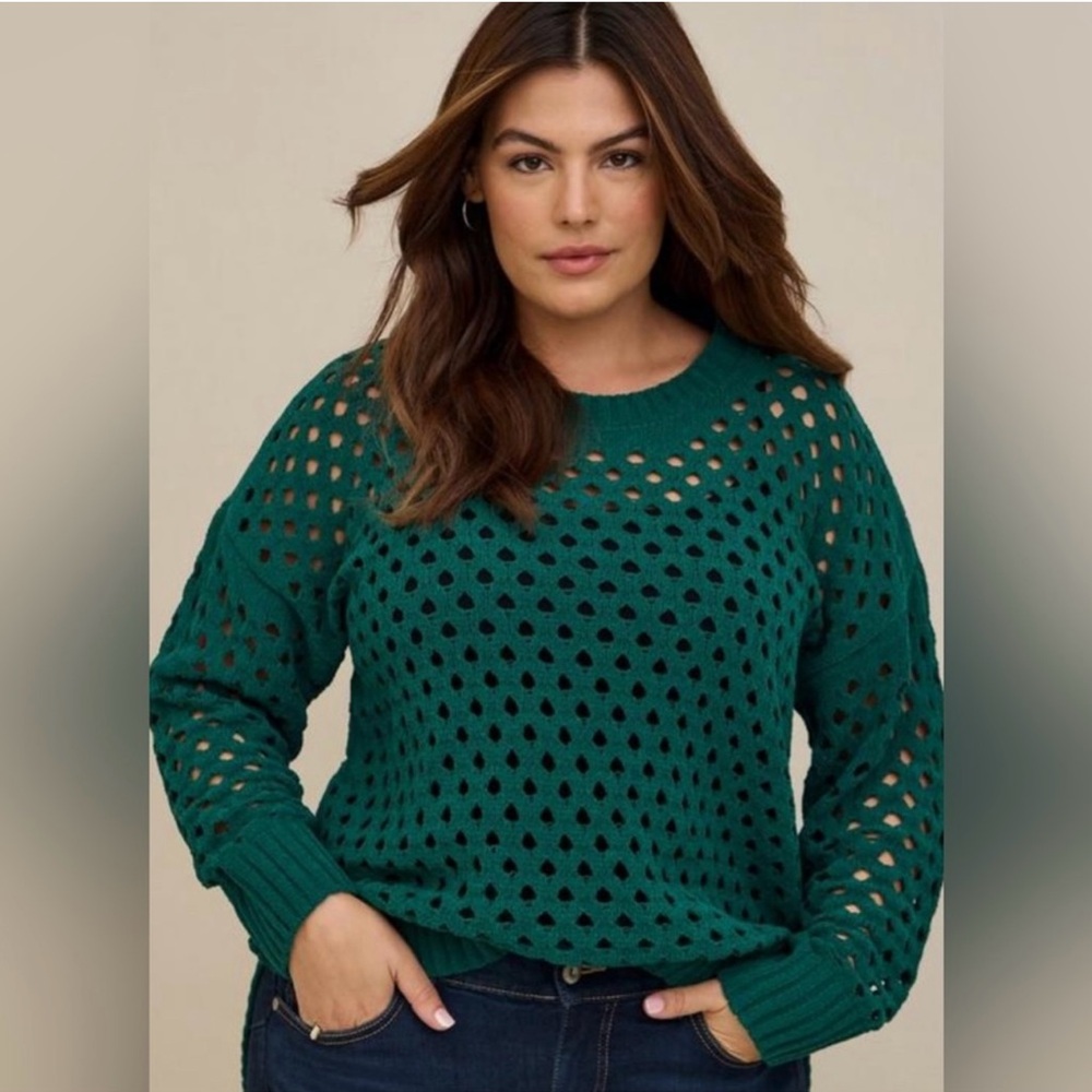 Green Chenille Pullover Sweater 3x